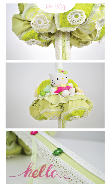 Lumanare de botez pentru fetite cu Hello Kitty, 65x4 cm, Pisicuta Kitty 2